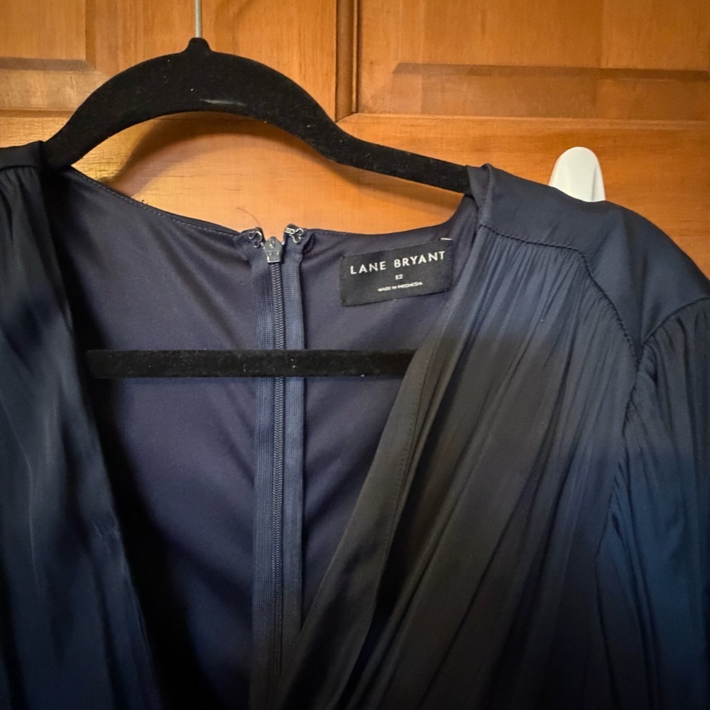Lane Bryant Charcoal/Blue Long Sleeve Dress - Picture 4 of 5